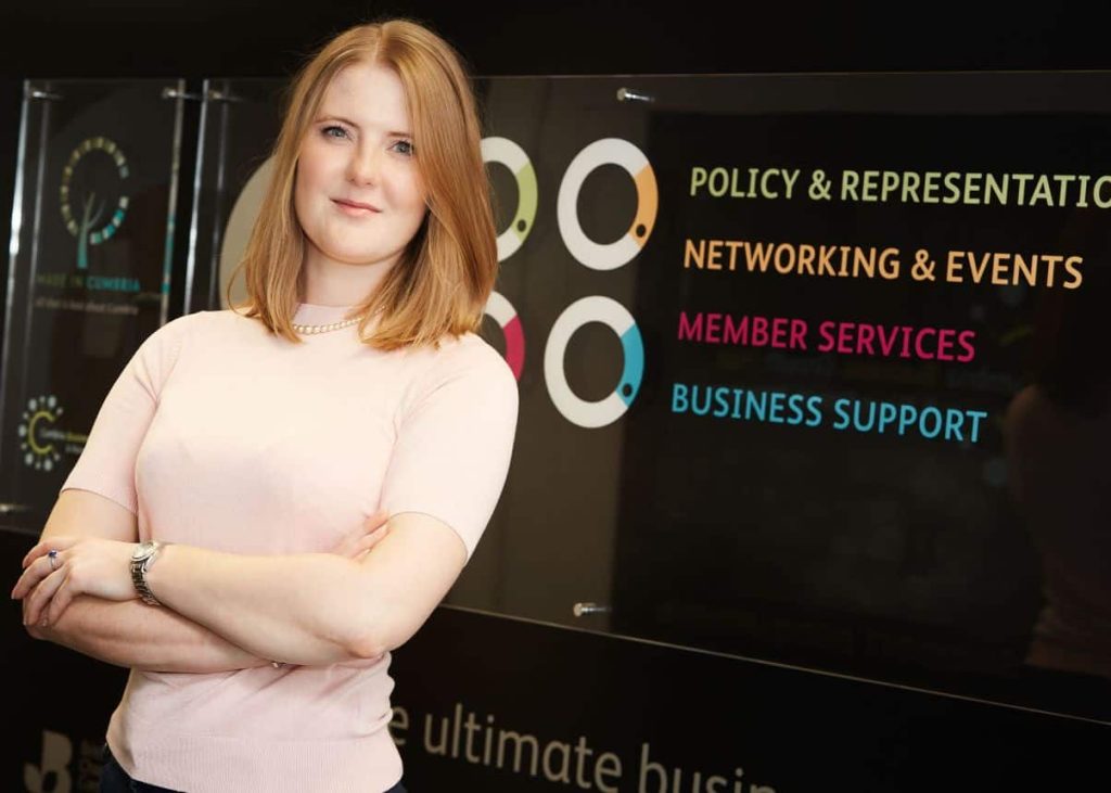 Free monthly webinars are to be held aimed at helping businesses with issues such as staff shortages and the ongoing effects of Brexit on importing and exporting. Pictured is Eve Halliday, growth manager at Cumbria Chamber of Commerce, who are hosting the webinars