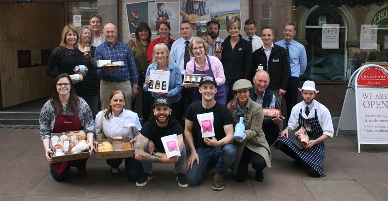 Local suppliers from across the region with Cranstons directors, management & staff outside the company’s Fisher Street Food Hall.