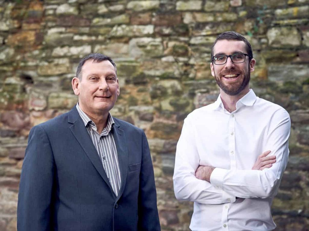Nick Houghton, managing director of Shepley Group, and Phil Redfern, managing director of React.