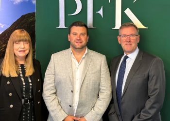 Lynne Lancaster, head of estate agency at PFK, Michael Hewitt, PFK Cockermouth branch manager & director and Andrew Green, managing director at PFK