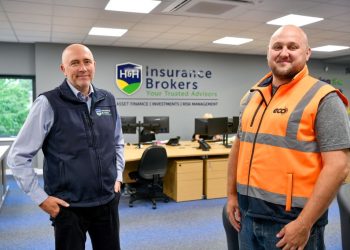 Paul Graham, of H&H Insurance Brokers, with Ryan Fieldston, project manager for Eco Group