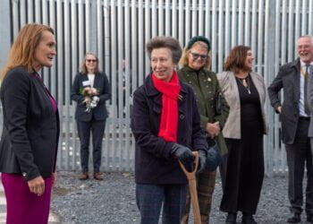 HRH The Princess Royal with the University of Cumbria's vice chancellor Julie Mennell.