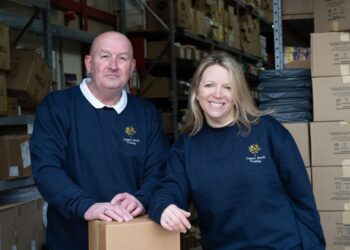 Gary Kirkby. warehouse manager and Katie Tyndale, managing director of Copper Beech Trading