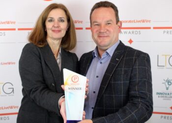 Joanne and Andrew Hunter accept their Prestige Award
