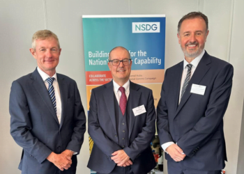 Chair of the Nuclear Skills Taskforce, Sir Simon Bollom, Co-Chair of the delivery phase of the Nuclear Skills Plan, Mark Rouse, and NNL Chief Science and Technology Officer, Gareth Headdock at the Nuclear Skills Charter ceremony