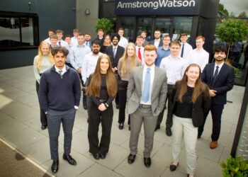 Armstrong Watson team standing outside the office.
