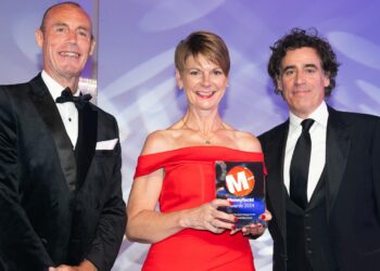 Award-winning individuals at Moneyfacts Awards 2024 ceremony.