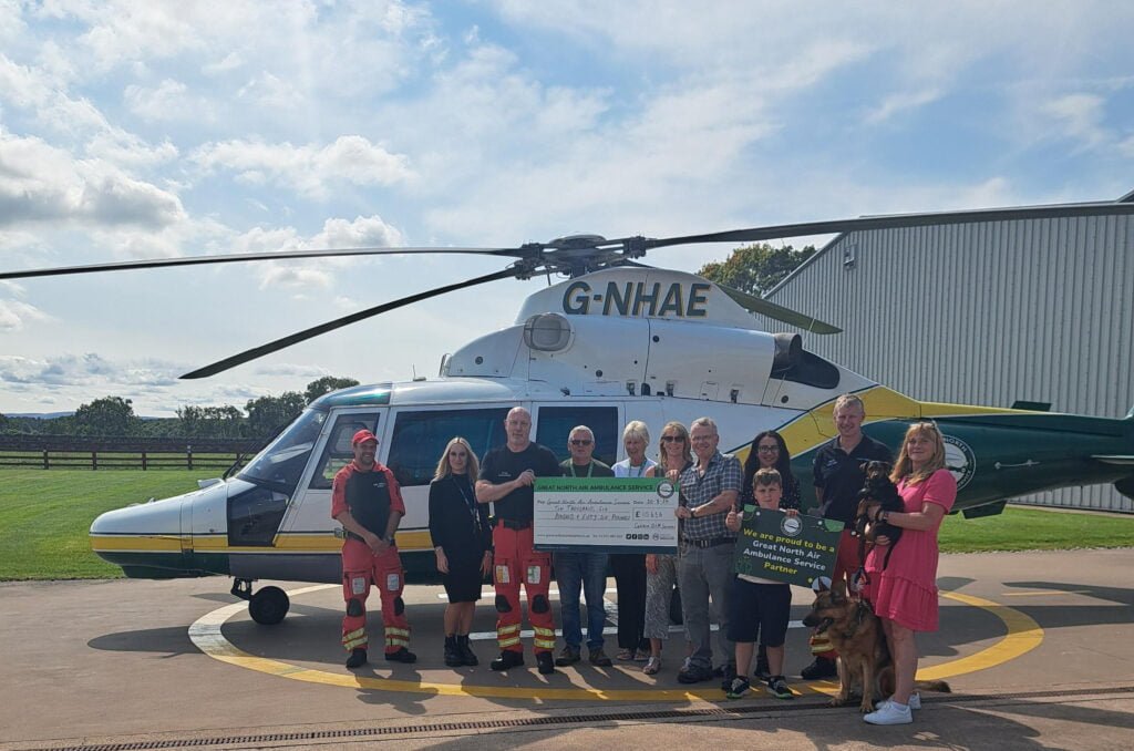 In celebration of its 10th anniversary, COMS raised over £10,000 for the Great North Air Ambulance Service (GNAAS)