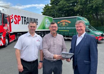 SP Training presentation with lorries in background