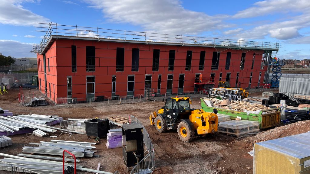 Ongoing construction of a new building site.
