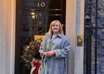 Alison Davis outside Number 10
