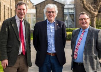 Martin Williams, chair, University of Cumbria (UoC) board of directors; Enterprising Cumbria chairman David Beeby; and UoC Deputy Vice Chancellor Professor Brian Webster-Henderson OBE