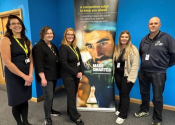 Claire Davis, Ruth Hailwood Jude Honeyman from Made Smarter, with LCDC delegates Nicole Rylands and Neil Gibbons from Sidas UK
