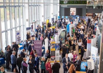 Networking in action as attendees visit the 49 companies and organisations with stalls