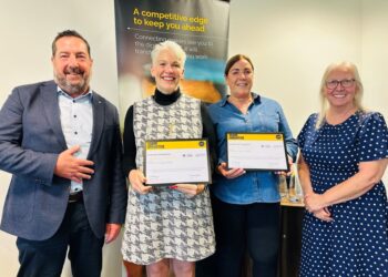 Simon Keogh (Siemens Digital Industries, Made Smarter North West’s Steering Board), Kathryn Graves (The Toffee Shop), Allison Thompson (The Toffee Shop), Dr Ann Mulhaney (University of Salford)
