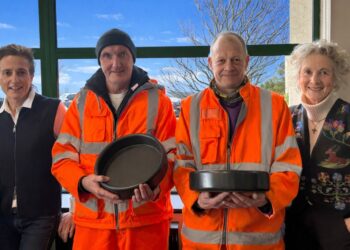 Lucy Cavendish, director, Burlington Stone, Derek Harrison, Andrew Wilkinson and Lady Cavendish.