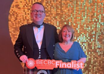 Rebecca Bird founder and CEO of Precision HR with husband Derek Bird at recent BECBC Awards where she was a finalist.