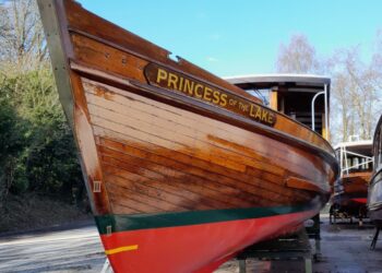 Allset for the season, the historic wooden Princess of the Lake looks resplendent. Pic: Windermere Lake Cruises